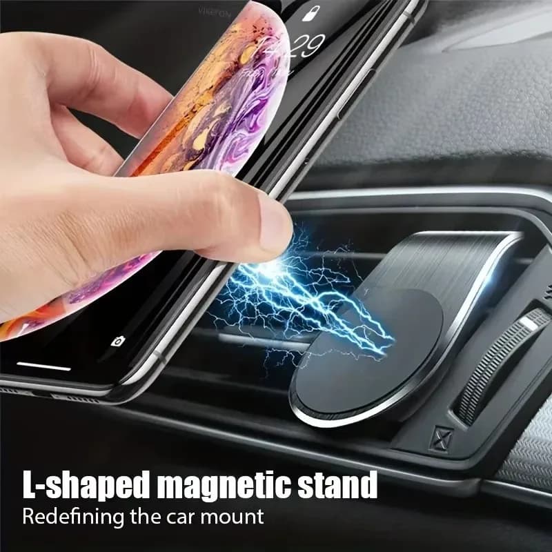 Magnetic Car Phone Bracket Breathable Clip Bracket Rotating Mobile Phone GPS Bracket Car Air Outlet L Bracket Car Phone Holder - 6