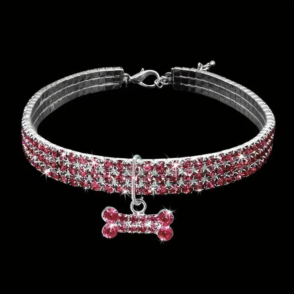 Bling Bone Pet Collar-Adjustable Necklace for Small Dogs and Cats-Cute and Fancy Accessory for Puppies-Adds Style and Glamour - 6