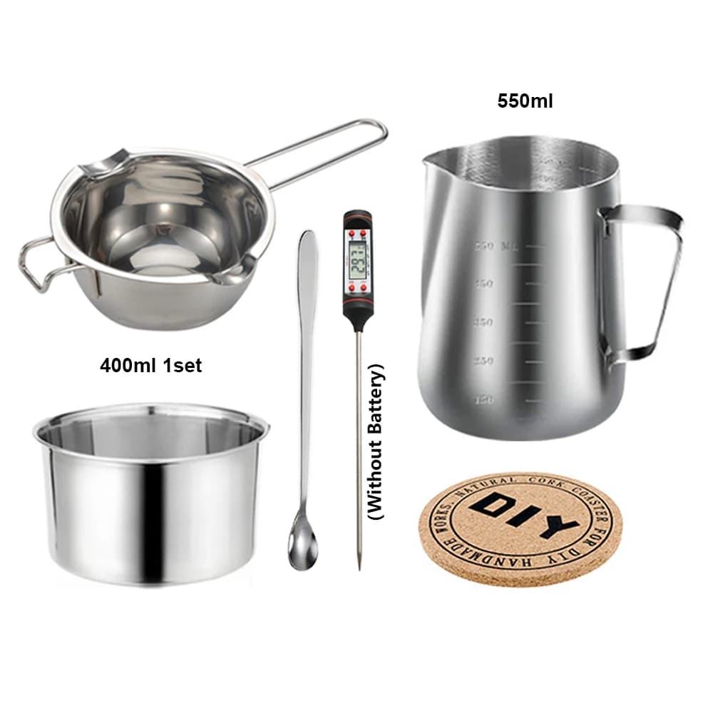 مجموعة شموع ذاتية الصنع مجموعة أدوات صنع الشموع العطرية ملصق من الفولاذ المقاوم للصدأ وعاء صهر الشمع مستلزمات صناعة الشموع للمبتدئين - 2