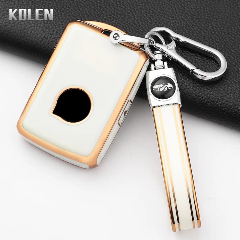 غطاء مفتاح سيارة من TPU لسيارات فولفو S60 S90 XC40 XC60 XC90 V60 V90 T5 T6 T8 Polestar 1 Polestar 2، غطاء سلسلة مفاتيح محمي - 3