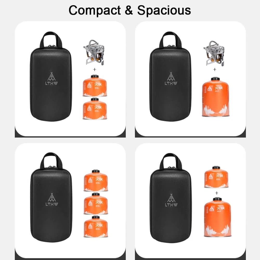 Camping Hard Shell Gas Canister Storage EVA Bag Case Shockproof Large Zipper Opening Dual Handles G2/G5 Compatible - 5