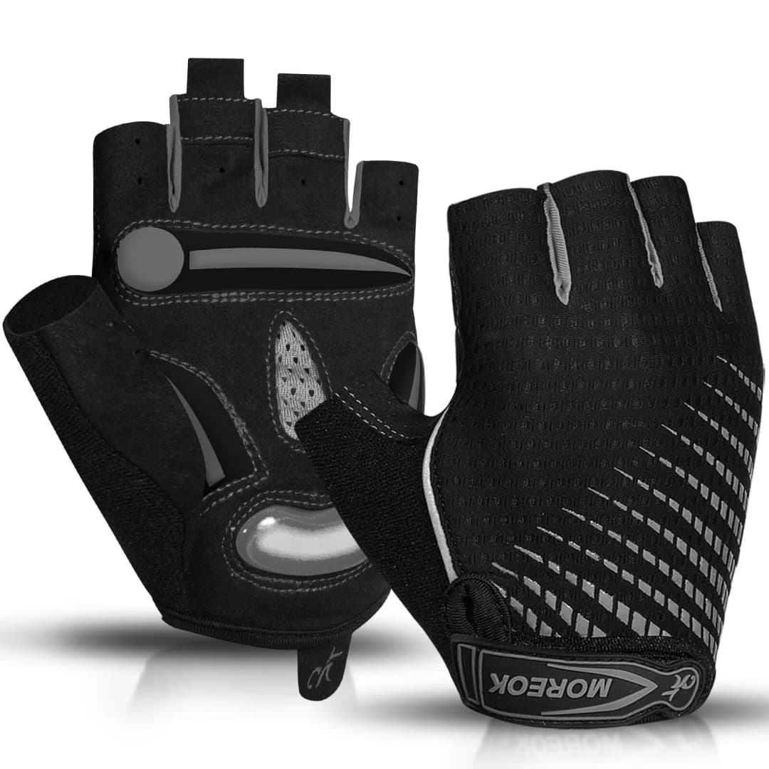MOREOK Cycling Gloves,Breathable Bicycle Gloves,5MM Gel Pads Non-Slip Mountain Bike Gloves MTB Road Biking Gloves for Men Women - 5