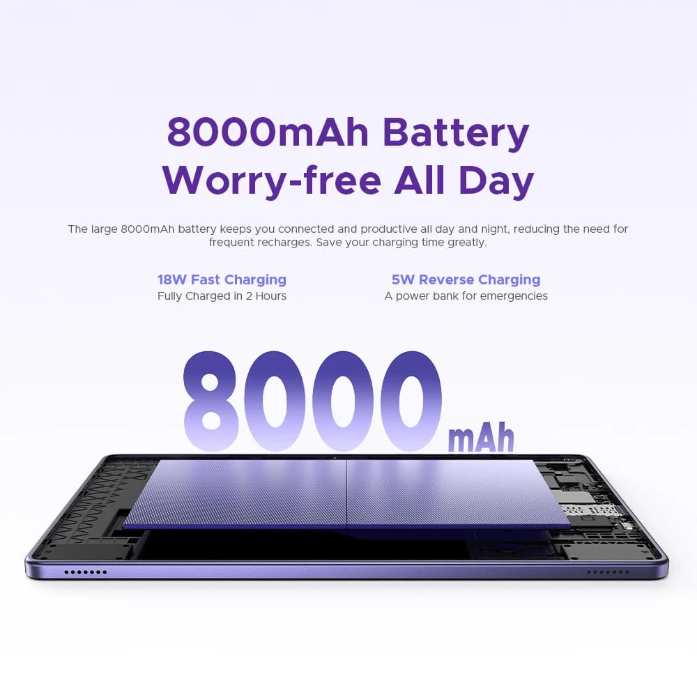 DOOGEE Tab G6+ Tablet Android 15 Gemini Al 11'' Display Dual Speakers 8000mAh Battery 8GB 256GB Support Widevine L1 Smart Pad - 5