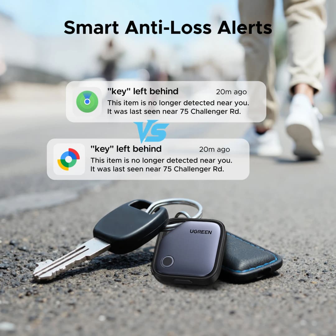 UGREEN【Dual System Compatibility】Smart Finder For Apple Find My (iOS) & Find Hub App (Android) Bluetooth Tracker Card - 6