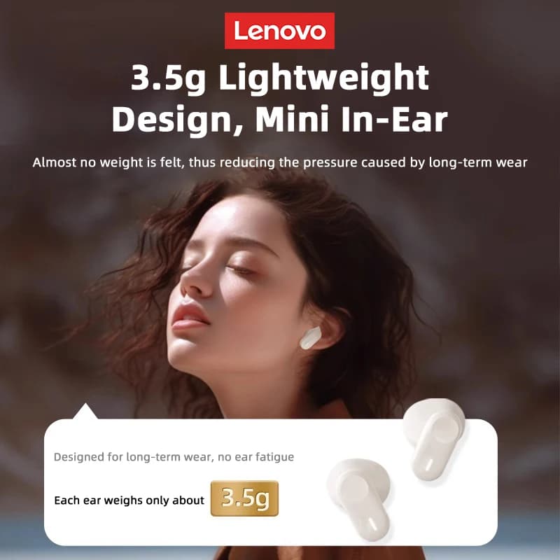 Choice Lenovo LP19 In-Ear HIFI Stereo Sound Music Headphones TWS Wireless Bluetooth Earphones HD Call Sport Headset With Mic New - 2