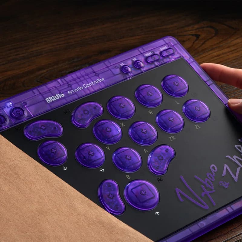 8BitDo وحدة تحكم أركيد لاسلكية بجميع الأزرار لسويتش 1/2 وويندوز، مفاتيح ميكانيكية منخفضة، 4 أزرار قابلة للبرمجة - 4
