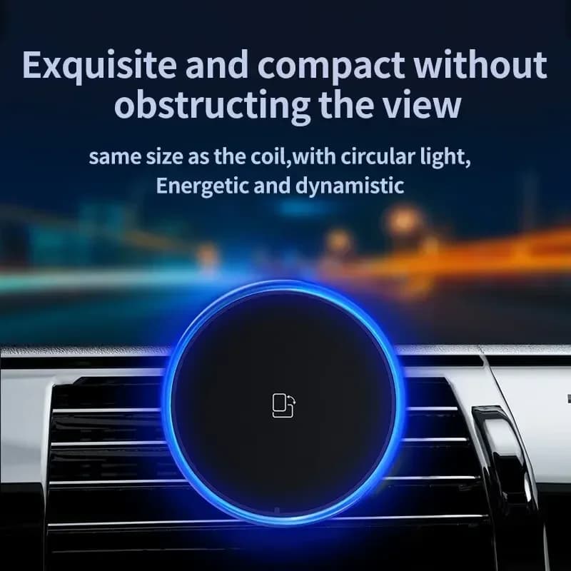 LED/RGB Magnetic Car Wireless Charger For iPhone 12 13 14 15 Pro Max Macsafe Car Phone Holder Stand Mount Fast Charging Station - 3