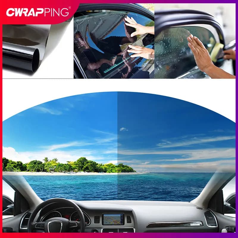 Car Window Foils 71% Transmittance Solar UV Protector Foils Car Side Window Tint Film Car Home Window Glass Sun Shade Film - 5