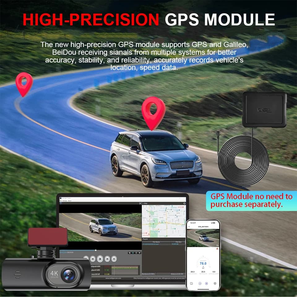 4K WIFI Dash Cam Mini CAR DVR Support Front and Rear Dual Lens 1080P Black Box Room Night Vision Camera Parking Monitor - 5
