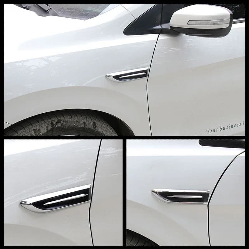 Car Body Decoration False Wind Mouth Side Modification Electroplated Wind Mesh Blade Fender Sticker Exterior Decorative Sticker - 4