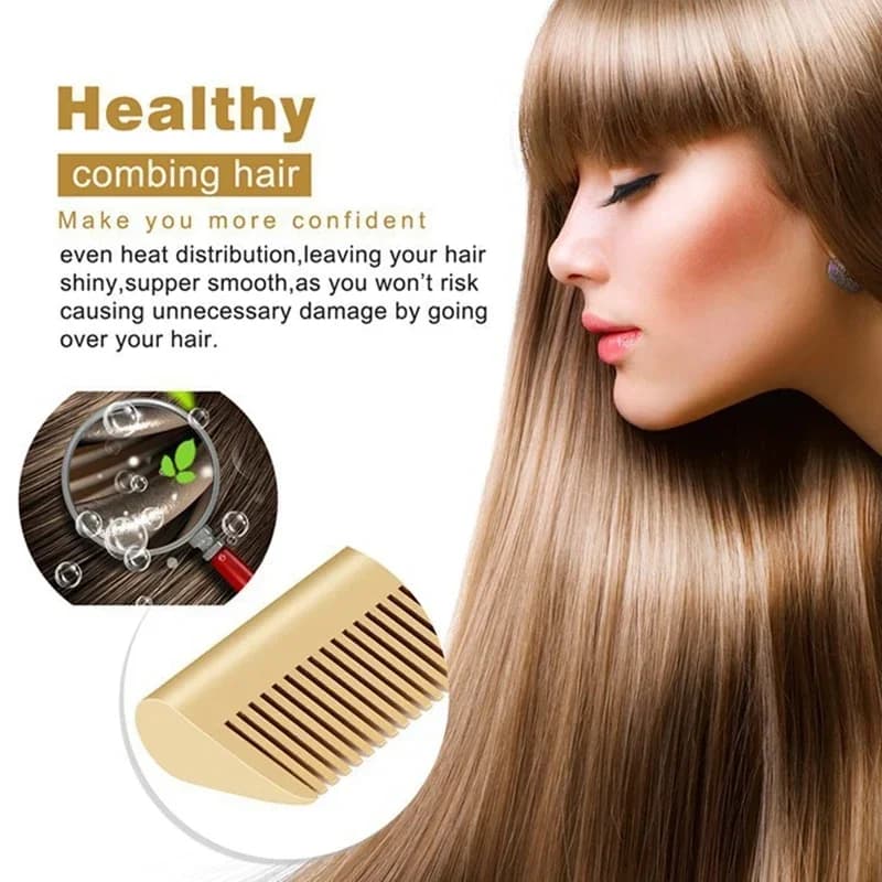 2 in 1 Electric Hot Heating Comb Hair Straightener Curler Wet Dry Hair Iron Straightening Brush Hair Styling Tool - 4
