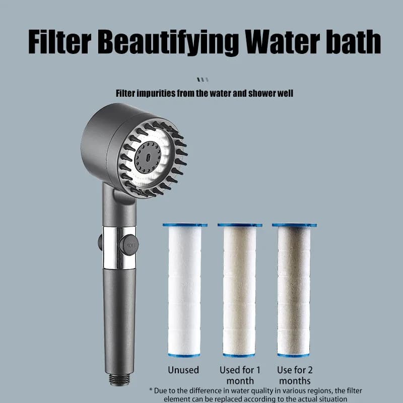 Four modes shower filter head massage showerhead replete for shower knobs bathroom accessories heads showers parts fixture home - 5