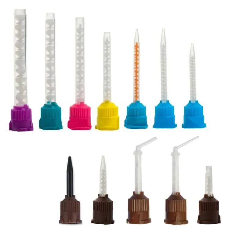 50/100PCS Dental Mixing Tips Silicone Rubber Mixing Tip Dental Impression Materials Mixing Tube Denture Laboratory Color Tubes