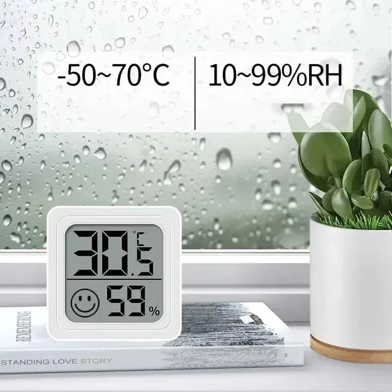 لينوفو 1/4 قطع ميني LCD ميزان حرارة رقمي ميزان رطوبة داخلي مستشعر درجة حرارة ورطوبة غرفة محطة طقس جديدة - 4