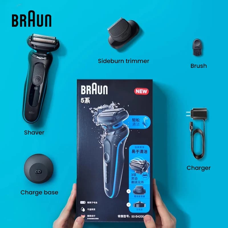Braun Electric Shaver Series S5 Razor Rechargeable Wet Dry Dual Use Floating Heads Shaving Machine Face Hair Removal Beard Cutti