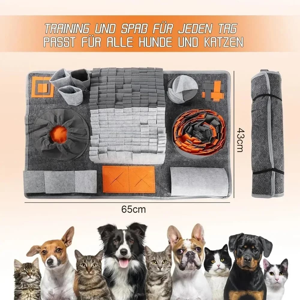Dog Olfactory Carpet Mat Nose Smell Training Sniffing Pad Dog Puzzle Slow Feeding Bowl Food Dispenser Carpet Washable Dog Toys - 5