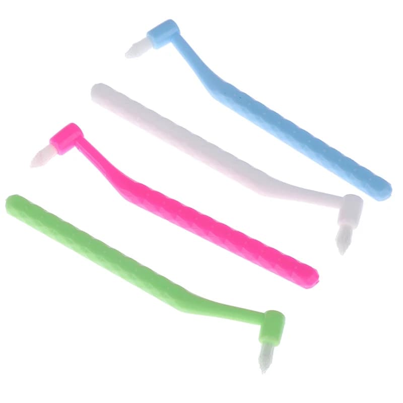 1 قطعة فرشاة تقويم الأسنان بين الأسنان شعاع واحد لينة تنظيف الأسنان فرشاة الأسنان أداة العناية بالفم رأس صغير شعر ناعم - 4