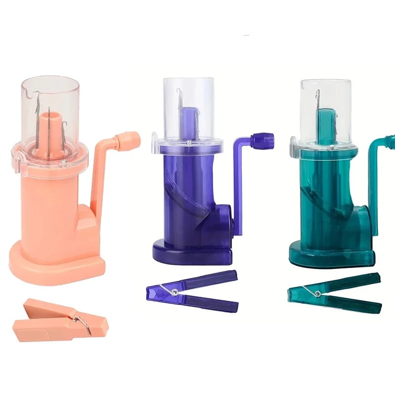 Portable Hand Knitting Machine Hand Crank Knit Loom for DIY Sweaters and Scarves Embellishment Tool with Accessories for Weaving - 2