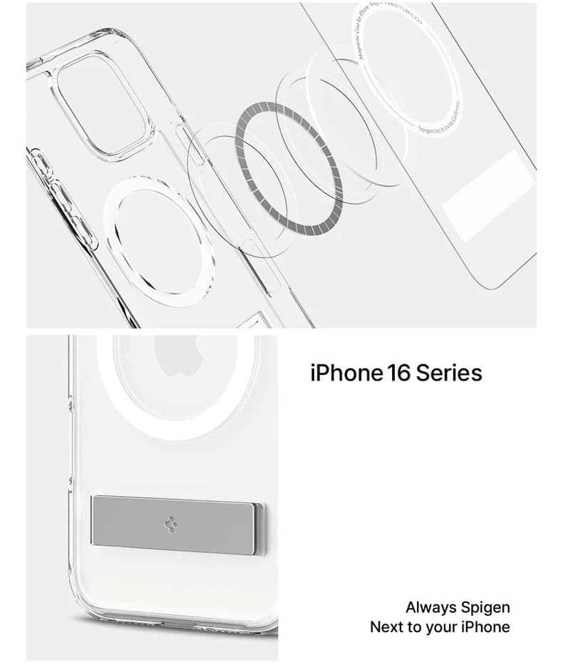 Spigen Ultra Hybrid S MagFit Designed for iPhone 17 Pro Max 16 15 14 13 12 Case Kickstand Amti Yellowing Compatible With MagSafe - 3