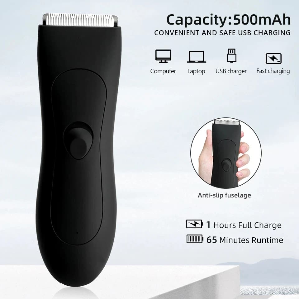 HOMEFISH Mens Body Hair Trimmer for Men Balls Women Lady Shaver Hair Removal Trimmer Groin & Body Shaver Groomer Arm Beard Razor - 2
