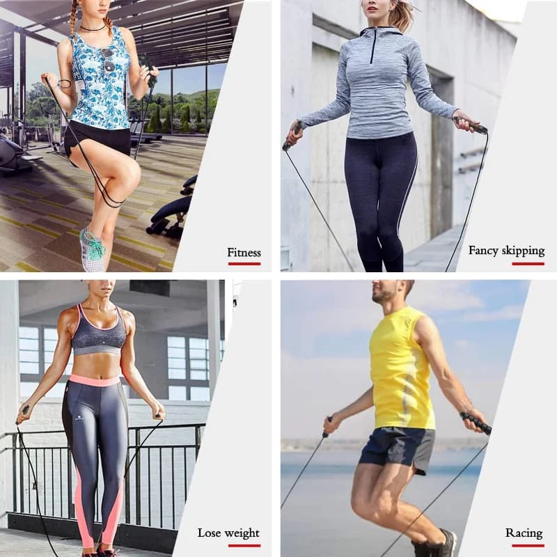 حبل قفز سريع من الفولاذ، متين، لممارسة الرياضة والتدريب المنزلي - 4