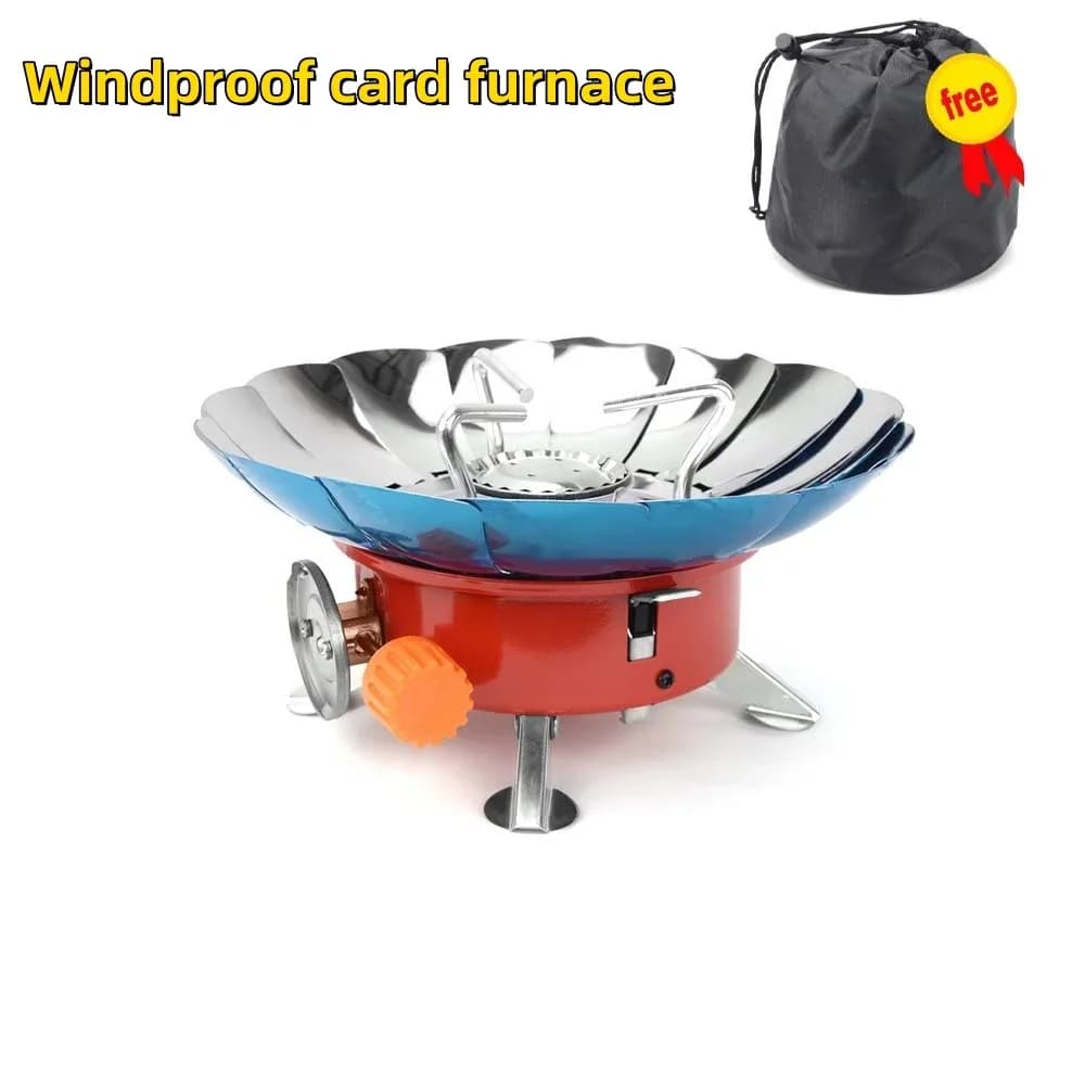 Windproof Outdoor Mini Portable Small Card Stove Picnic Stove Head Stove Mountain Climbing Travel Folding Stove Camping Stove - 2