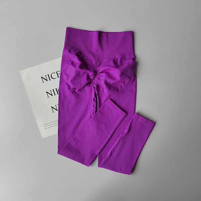 طماق يوجا عالية الخصر بتصميم الخوخ، تجفيف سريع وتنفس، مع رفع للأرداف، مثالية للتدريب والرياضة - 4