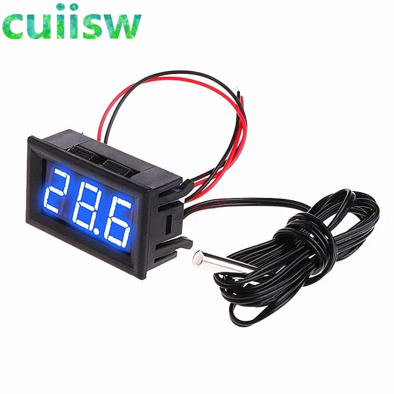 DC 12V Mini Digital LED Thermometer for Car Temperature Monitor Panel Meter Measuring Range -50-110C with Temperature Probe - 3