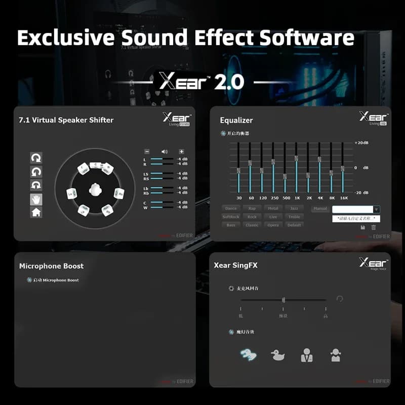 سماعات رأس هيكات من إديفاير G30 II للألعاب 7.1 صوت محيطي USB سلكية مع ميكروفون للكمبيوتر PS4 PS5 اكس بوكس - 6