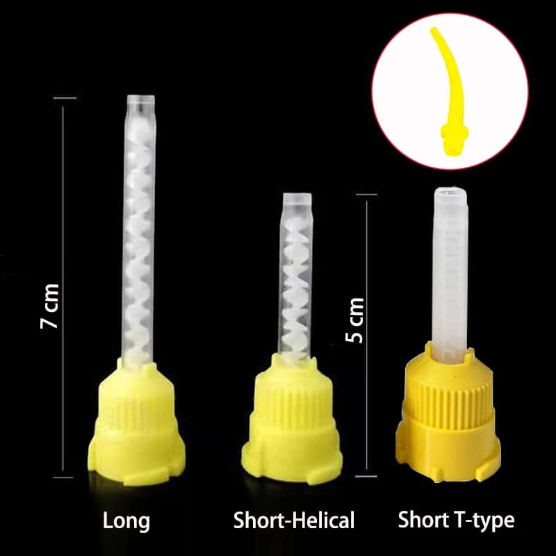 50/100PCS Dental Mixing Tips Silicone Rubber Mixing Tip Dental Impression Materials Mixing Tube Denture Laboratory Color Tubes - 2