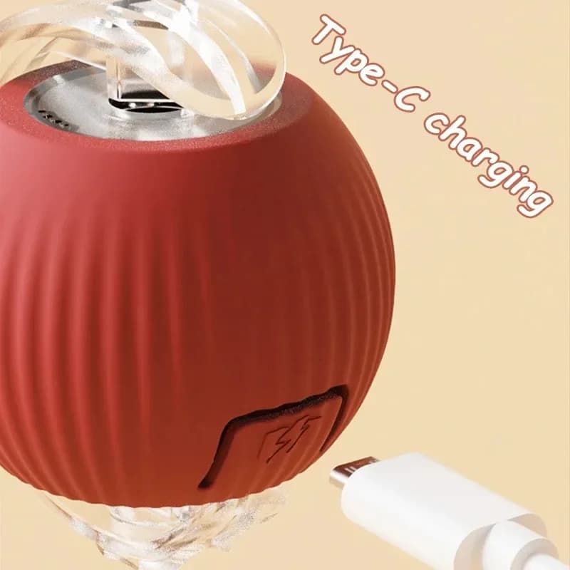 New Cat Interactive Ball Toy Automatic Rolling Ball Faux Tail Rechargeable Smart Pet Electric Toy Dog Cat Training Imitate Mouse - 5