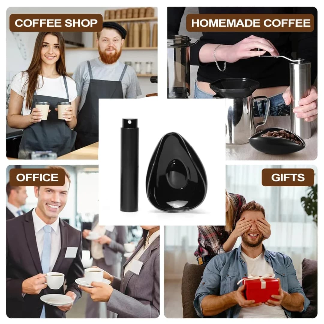 Coffee Bean Ingredient Cup Spray Bottle Set Coffee or Tea Ceramic Ingredient Container Measuring Tray Set Espresso Accessories - 5