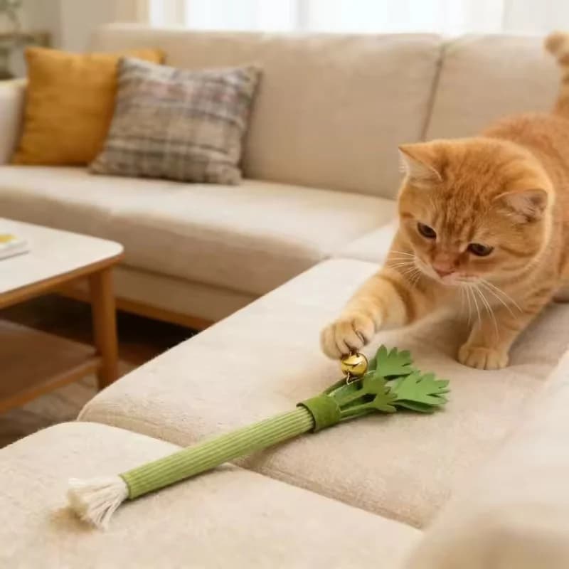 Cat Chew Toys Catnip Cat Teeth Cleaning Toy Interactive Self Playing Catnip Molar Stick Toys Bite Squeaky Cat Toy - 4