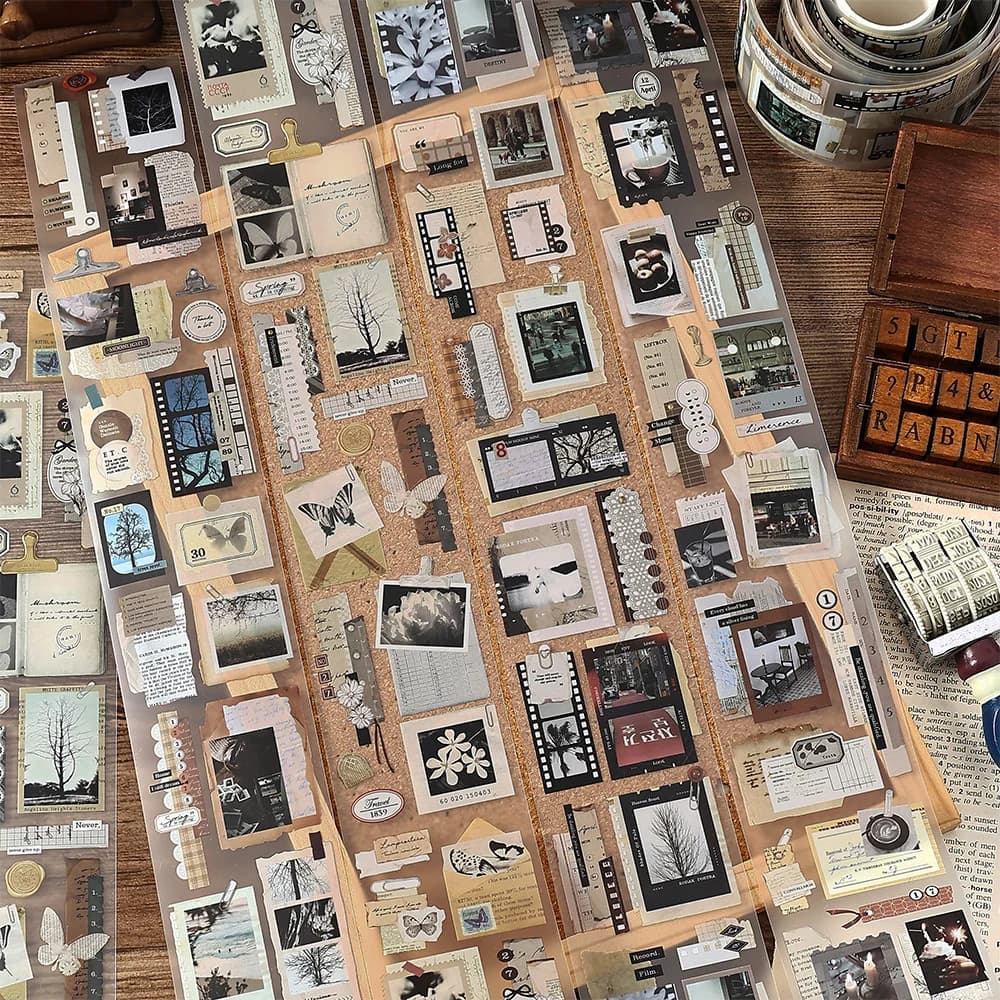 أشرطة لاصقة من البولي إيثيلين تيريفثالات بطول 2 متر وعرض 60 ملم بتصميم مجموعة شعر الأفلام الكلاسيكية لزخرفة الدفاتر والمواد المكتبية وتجميع القصاصات يدويًا - 3