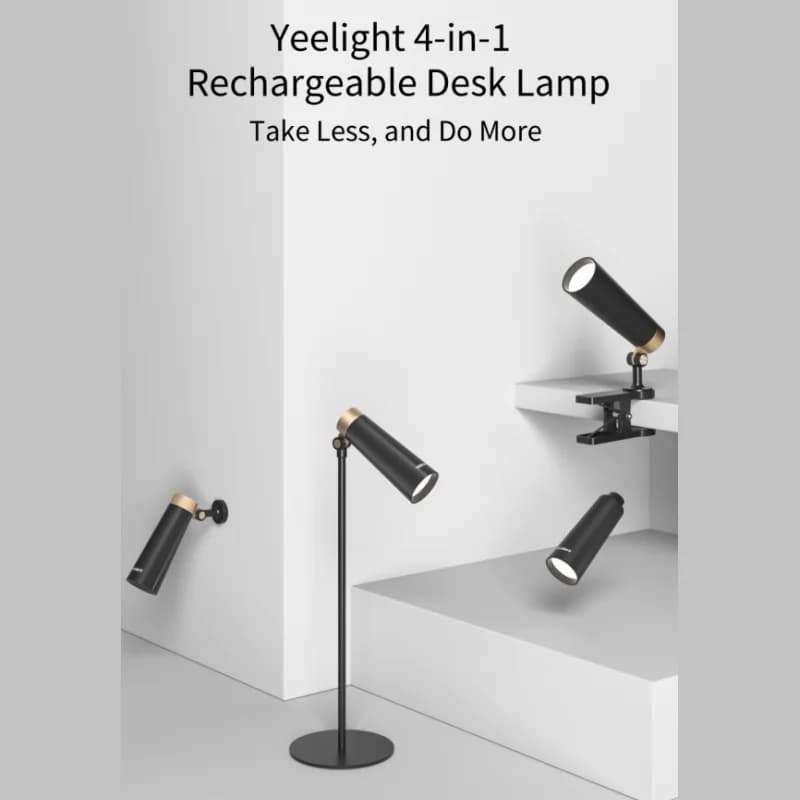مصباح مكتبي قابل لإعادة الشحن من YEELIGHT 4 في 1، إضاءة زخرفية LED، 4 طرق للاستخدام، دوران 180 درجة، درجة حرارة لون 4000K، منفذ Type-C USB - 2