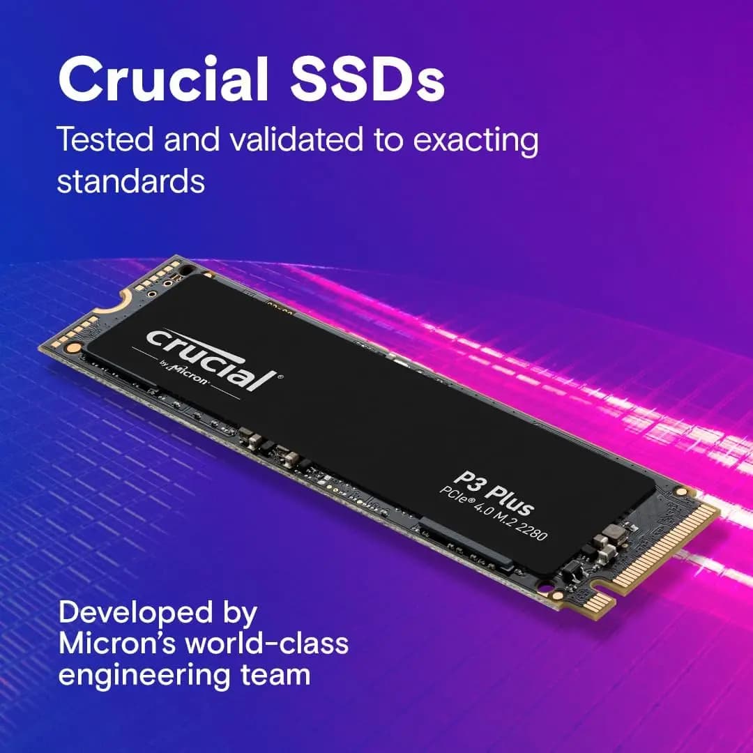 Original Crucial P3 Plus 2TB 1TB 500GB M.2 2280 SSD PCIe Gen4 NVMe SSD Up to 5,000MB/s Read Internal Solid State Drive - 3
