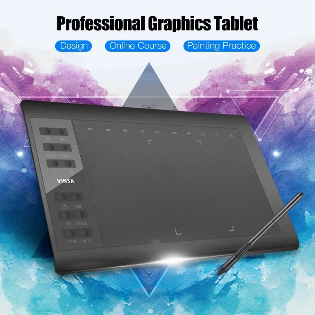 10x6 Inch Professional Graphics Drawing Tablet 12 Express Keys with for Windows Mac for Painting Designing Online Course - 4