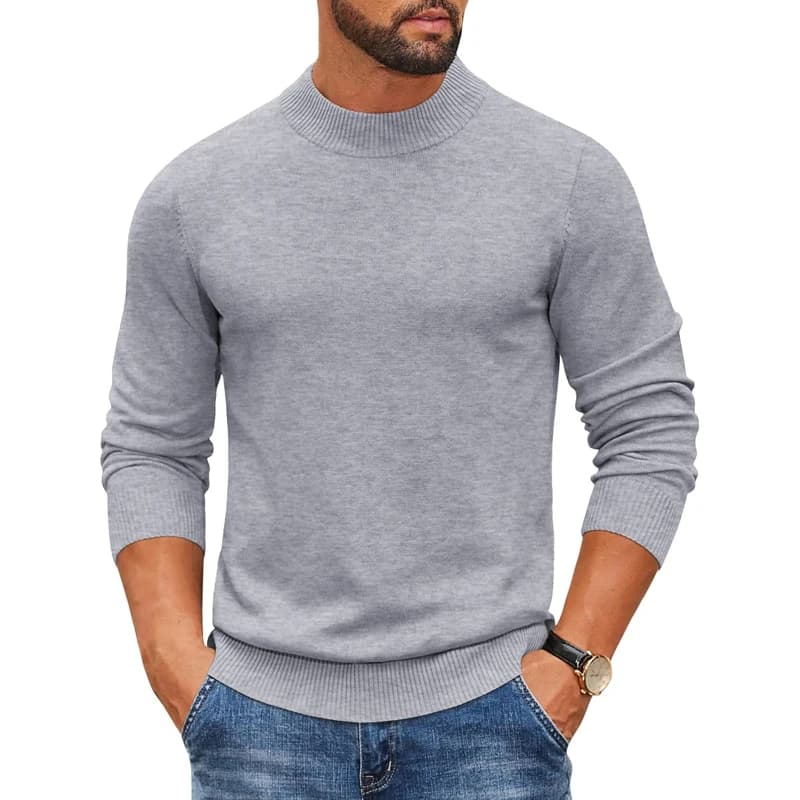 Men's Mock Turtleneck Ribbed Knit Pullover Sweater Casual Heavyweight Slim Fit Dress Sweater Warm Jumper Thermal Streetwear - 2