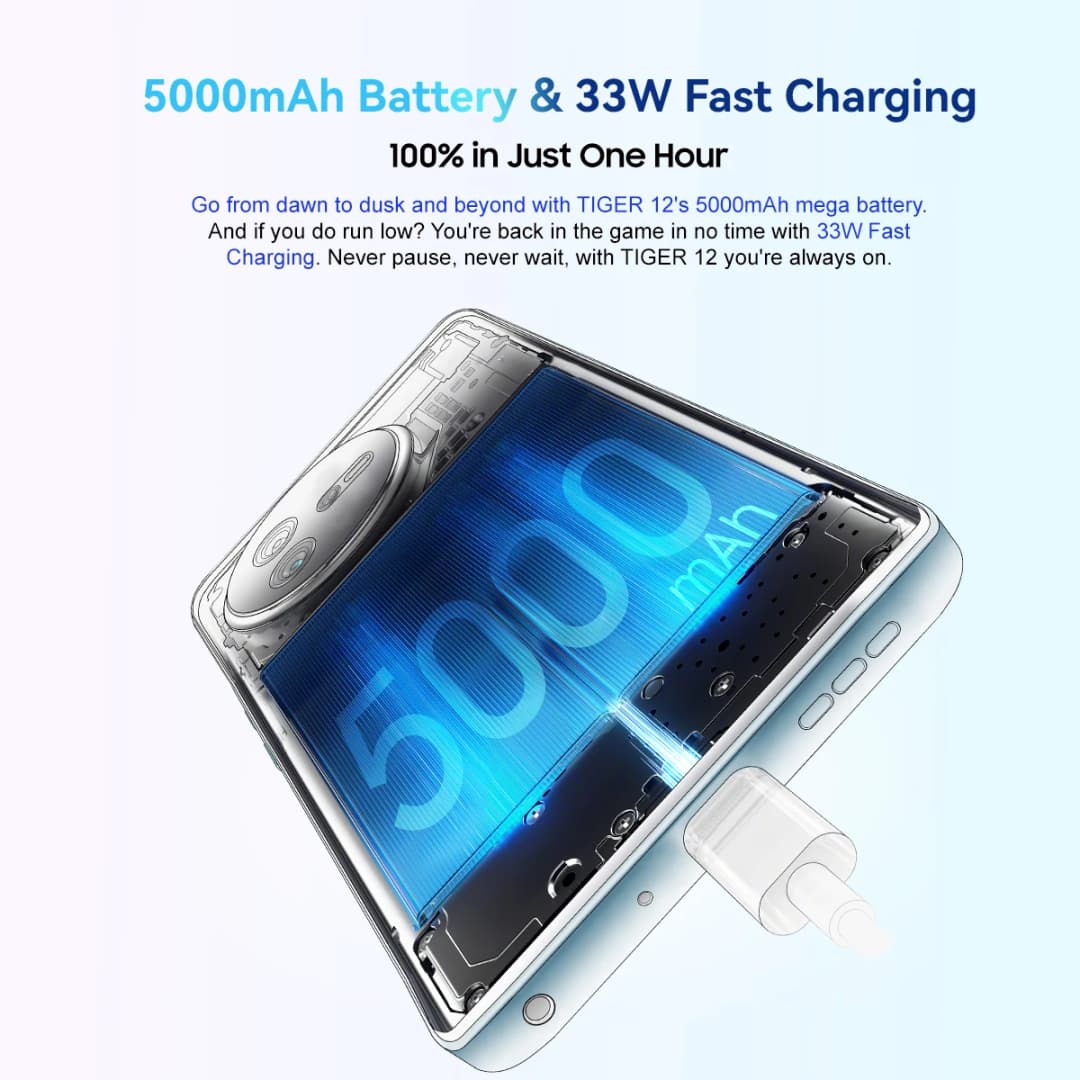 هاتف ذكي Blackview OSCAL TIGER 12، معالج Helio G99، شاشة 6.78 بوصة بمعدل تحديث 120Hz و2.4K، 8GB رام 128GB روم، كاميرا 64MP، أندرويد 13 - 5