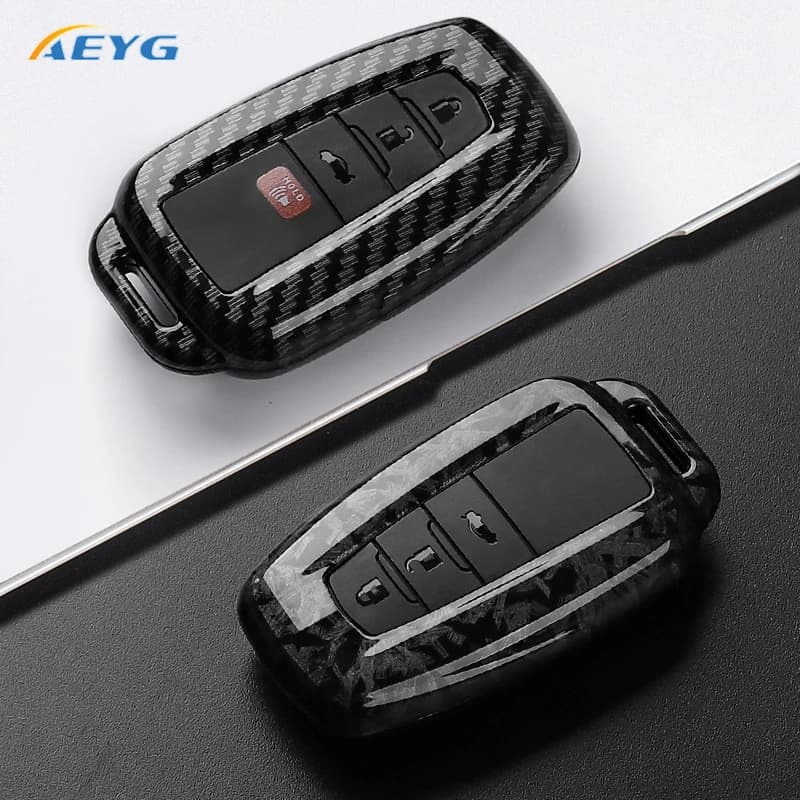 ABS Carbon Fiber Car Key Case Cover For Toyota Prius Camry Corolla CHR C-HR RAV4 Land Cruiser Prado Keychain Holder Accessories - 3