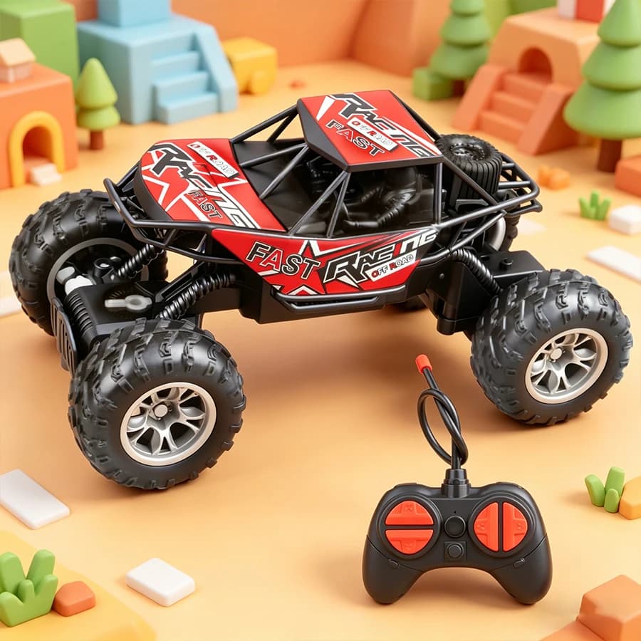 4-Way Remote Control Car with Lights, Anti-Slip Rubber Tires, Outdoor Off-Road Climbing Toy Car Model for Kidsren and Boys - 5