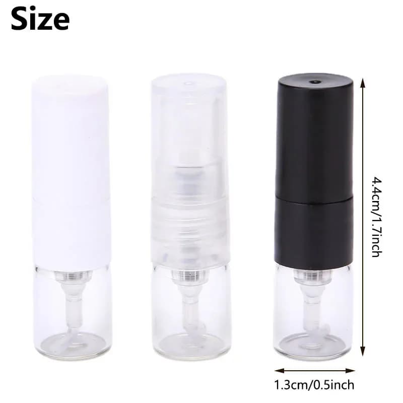 10/20/50/100Pcs 1ml Glass Spray Bottles Portable Clear Perfume Atomizer Empty Sample Refillable Bottles Travel Accessories - 2