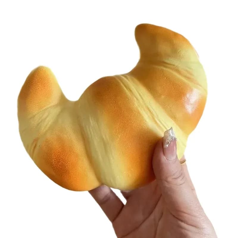 Squishy Croissant Squeeze Slow Rising Sticky Stress Relief Toy Super Soft Fake Food Creative Simulation Bread Anti-anxiety Toys - 6