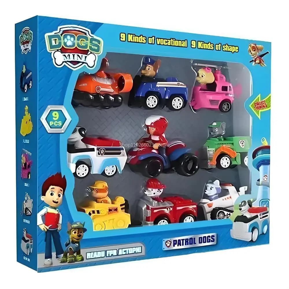 Paw Patrol Pull Back Cars Cartoon Vehicle Chase Skye Marshall Rubble Playset Action Figure Collection Model Toys Birthday Gift - 3