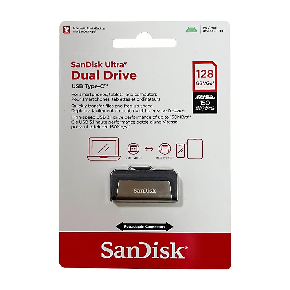 SanDisk SDDDC2 OTG USB 3.1 Type-C Flash Drive 256GB 128GB 64GB Ultra Dual Drive 150MB/s USB Type-C for USB Type-C and Type-A - 4