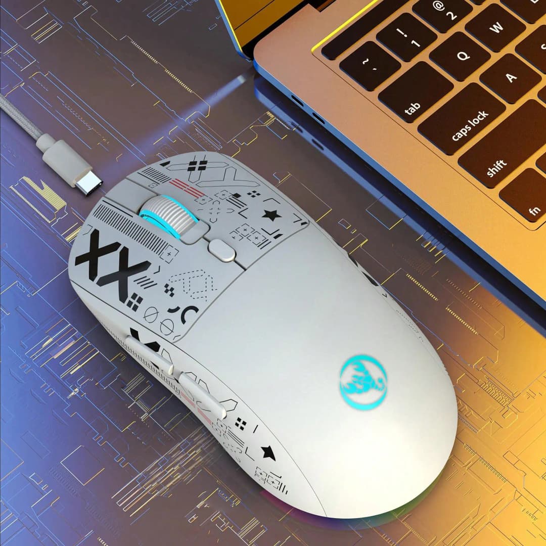 HXSJ T90 RGB Backlit Gaming Mouse Wired 2.4G Bluetooth Wireless New Model 650mAh Battery 500 Million Clicks up to 4000 DPI - 2