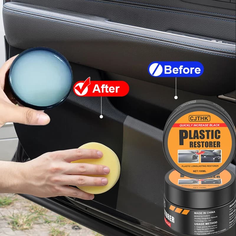 Car Plastic Restorer Crystal Clear Auto Interior Leather & Panel Renewal Wax Coating Agent Back To Black Gloss Car Wax Polish