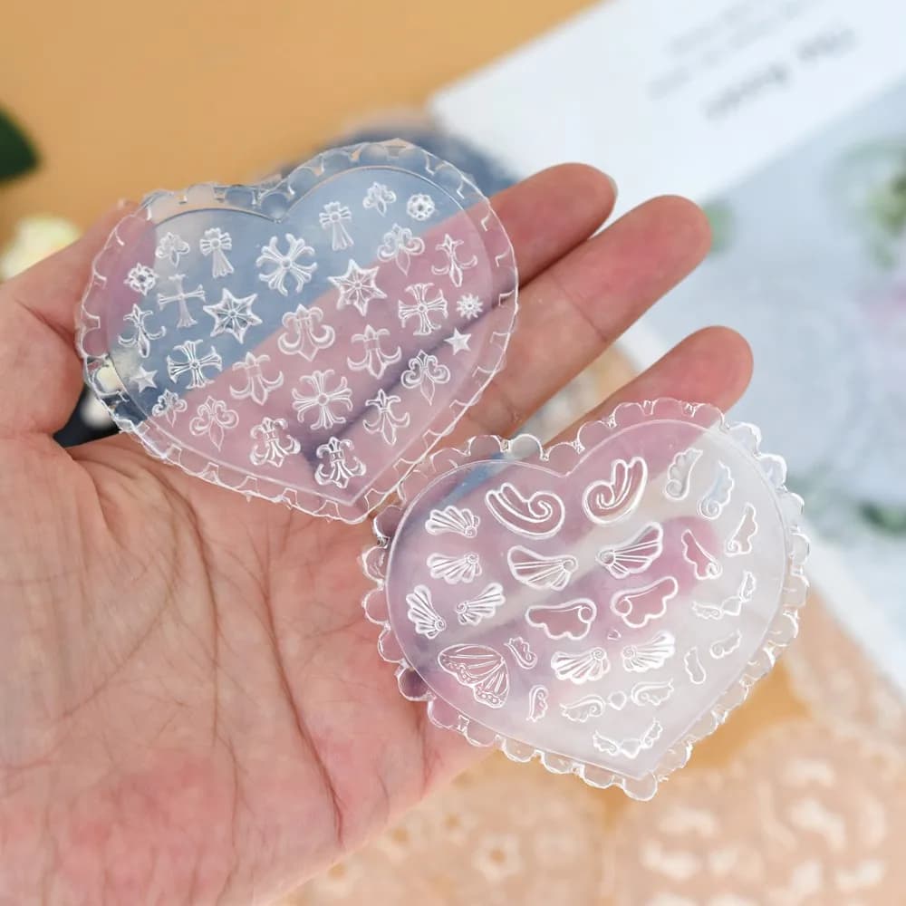 SNASAN Wings Bowknot Flowers Moon Star Silicone Mould For Beauty Nail Art DIY Handmade Tool Small Beads Polymer Clay Mold - 5