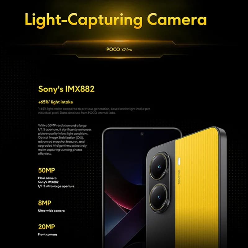 هاتف POCO X7 برو نسخة عالمية 256 جيجا بايت 512 جيجا بايت ديمينسيتي 8400-ألترا 6.67 بوصة شاشة 120 هرتز شحن 90 واط بطارية 6000 مللي أمبير 5G NFC - 6