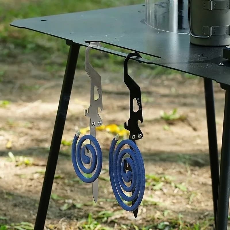 Multifunctional Mosquito Coil Holder Foldable Camping Tool with Bottle Opener Ruler Wrench Aromatherapy Clip Outdoor Gear - 5